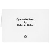 Carte animal d'ours (Dos Horizontal)