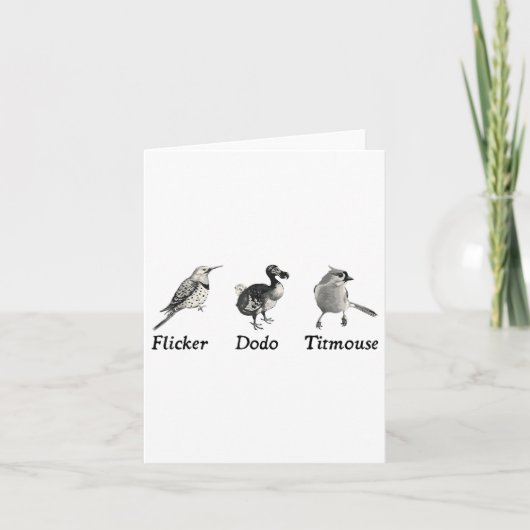 Carte Animal subtil, Flicker Dodo Titmouse (Devant)
