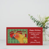 Carte animale de vacances de Noël de perroquet de  (Debout devant)