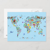 Carte animale du monde (Devant / Derrière)
