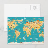 Carte animale du monde pour les enfants (Devant / Derrière)