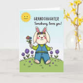 Carte Animale pour Petite-Fille (Fleur jaune)