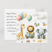 Carte Animals birthday Personalize Custom card (Devant / Derrière)