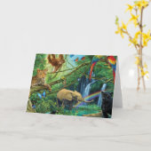 Carte Animals living together throw pillow (Fleur jaune)