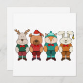 Carte Animaux adorables prêts pour l'hiver (Devant / Derrière)