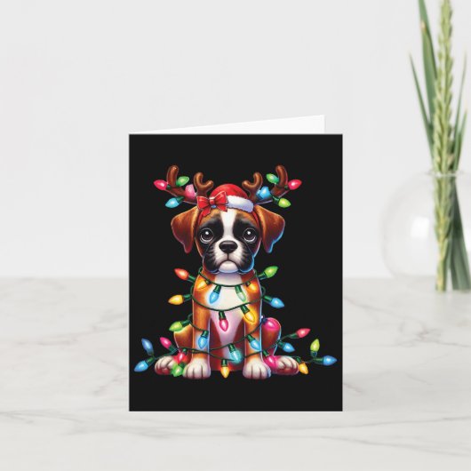 Carte Animaux Amoureux des animaux Cute Boxer Chien Rein (Devant)