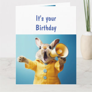 Carte Animaux amusants Humour lapin Ancien anniversaire