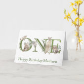 Carte Animaux australiens 1er premier anniversaire un (Fleur jaune)