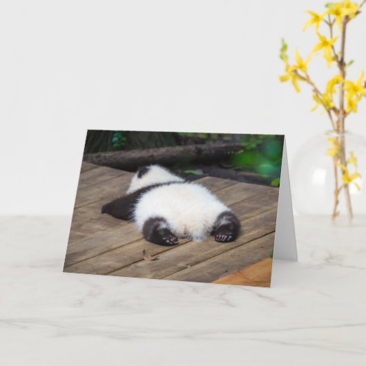 Carte Animaux de bébés cutest | Bébé Géant Panda Dormir (Fleur jaune)
