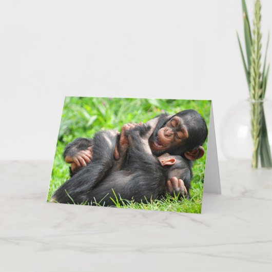Carte Animaux de bébés cutest | Deux jeunes chimpanzés (Devant)