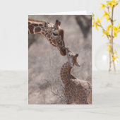 Carte Animaux de bébés cutest | Giraffe mère et bébé (Fleur jaune)