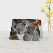 Carte Animaux de bébés cutest | Koala et Joey (Fleur jaune)