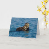Carte Animaux de bébés cutest | Mère & Bébé Sea Otter (Fleur jaune)