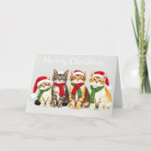 Carte Animaux de compagnie à Santa Hats Joyeux Noël Desi (Devant)