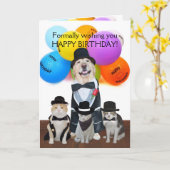 Carte Animaux de compagnie formels amusants Anniversaire (Fleur jaune)