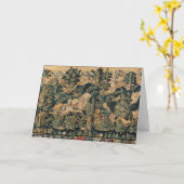 Carte ANIMAUX DE FANTASIE,CHEVAUX,Floral Bleu Vert Fores (Fleur jaune)