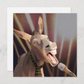 Carte Animaux de ferme âne chantant drôle (Devant / Derrière)