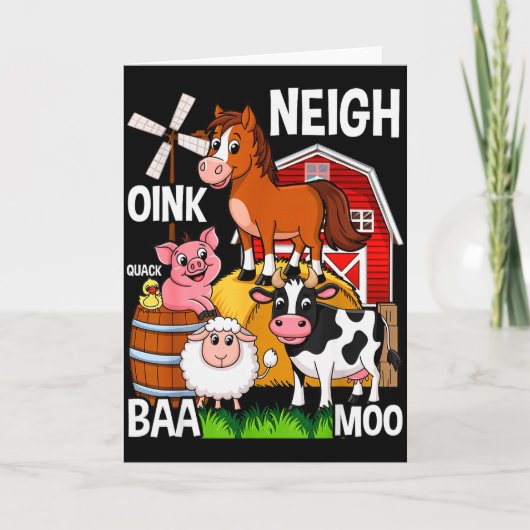 Carte Animaux de ferme mignons avec sons (Devant)