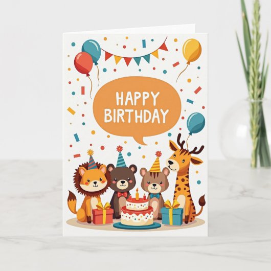 Carte Animaux de Fête (Devant)