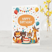 Carte Animaux de Fête (Fleur jaune)
