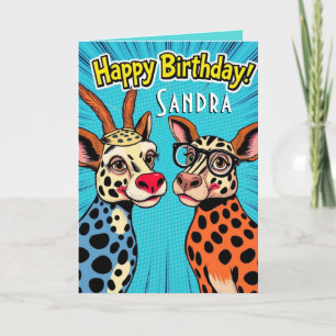 Carte Animaux De Fête Drôle Mignonne Joyeux Anniversaire