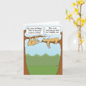 Carte Animaux de fêtes fentes amusants Anniversaire (Fleur jaune)