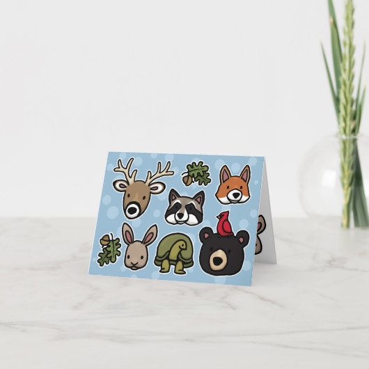 Carte Animaux de forêt mignons et conviviaux (Devant)