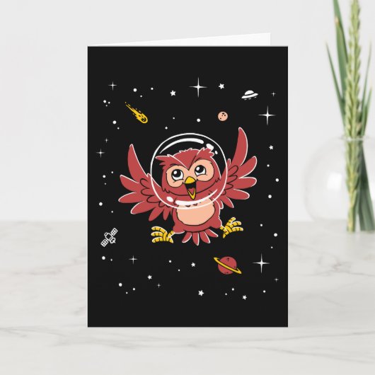 Carte Animaux de hibou dans l'espace (Devant)