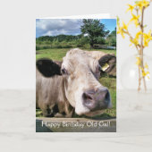 CARTE ANIMAUX DE LA FERME, VACHE COUPÉE (Fleur jaune)