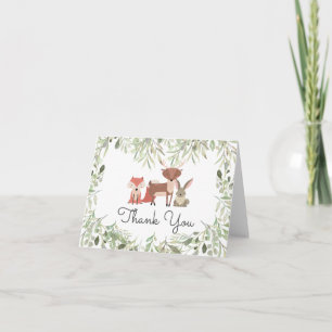 Carte Animaux de la Forêt Bébé Merci