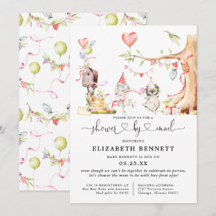 Carte Animaux de la forêt printanière Baby Shower par co
