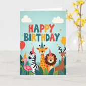 Carte Animaux de la Jungle Joyeuse (Fleur jaune)