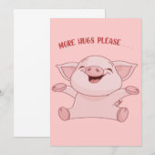 Carte Animaux de porc | Cochon mou bébé | Cochon de dess (Devant / Derrière)