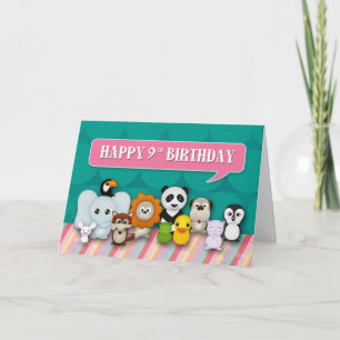 Carte Animaux de sourire mignons Girly de joyeux 9ème