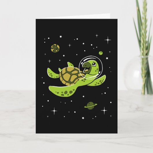 Carte Animaux de tortue dans l'espace (Devant)