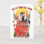 Carte Animaux d'élevage Bonjour de la ferme Salutation (Fleur jaune)