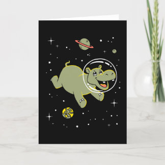 Carte Animaux d'hippopotame dans l'espace