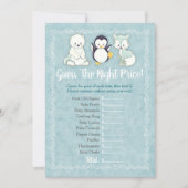 Carte Animaux D'Hiver Bébé Devinez Le Bon Prix Jeu (Devant)