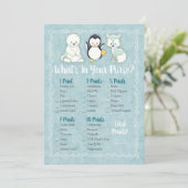 Carte Animaux d'hiver Ce qu'il y a dans votre sac Jeu de (Debout devant)