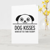 Carte animaux drôles Les baisers de chien fonctionnent m (Fleur jaune)