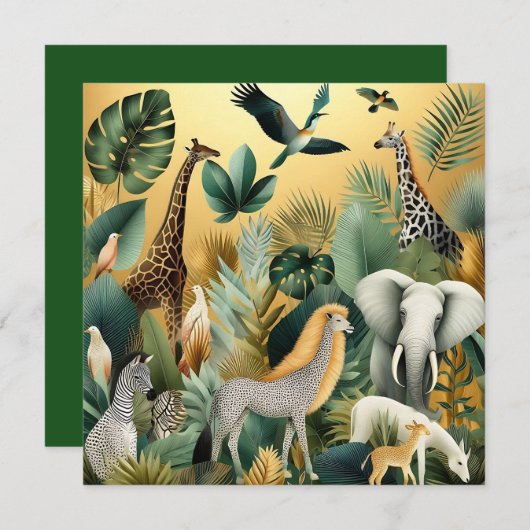 Carte Animaux et oiseaux exotiques contemporains 1 or (Devant / Derrière)