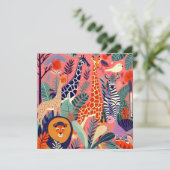 Carte Animaux et oiseaux exotiques contemporains 1 rose (Debout devant)