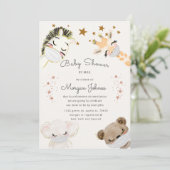 Carte animaux face masque Baby shower par mail invitatio (Debout devant)