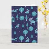 Carte Animaux festifs d'hiver (Fleur jaune)