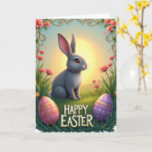 Carte Animaux Joyeux Printemps (Fleur jaune)