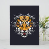 Carte Animaux Mignon Tigre | Dans Baignoire Murale  (Debout devant)