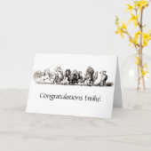 Carte Animaux Mignons Art Licorne Éléphant Lion Zoo (Fleur jaune)