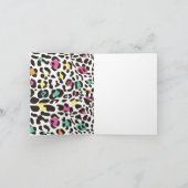 Carte Animaux sauvages colorés et Feuilles tropicaux (Intérieur)