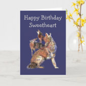 Carte Animaux sauvages de coyotes d'amusement (Fleur jaune)