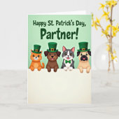 Carte Animaux St Patrick Jour de Fête (Fleur jaune)